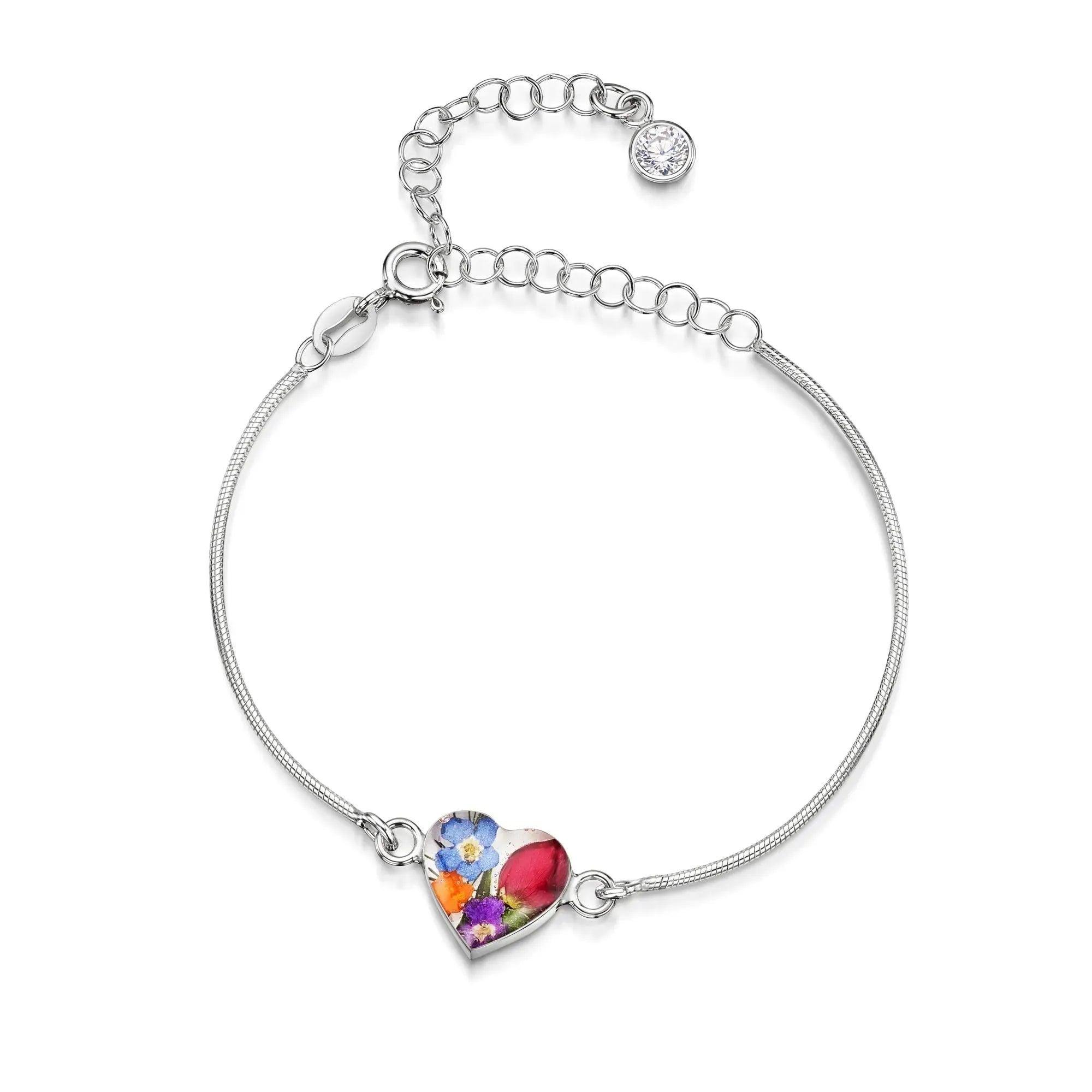 Personalized Sterling Silver Birthstone Flower Bracelets | Shrieking Violet®