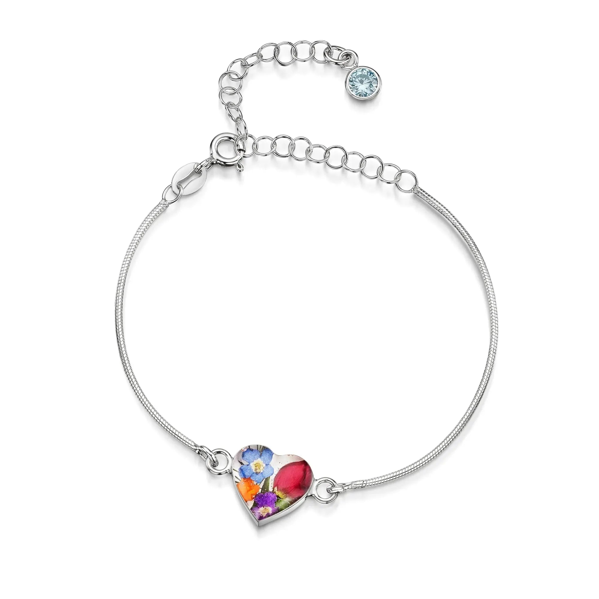 Personalized Sterling Silver Birthstone Flower Bracelets | Shrieking Violet®