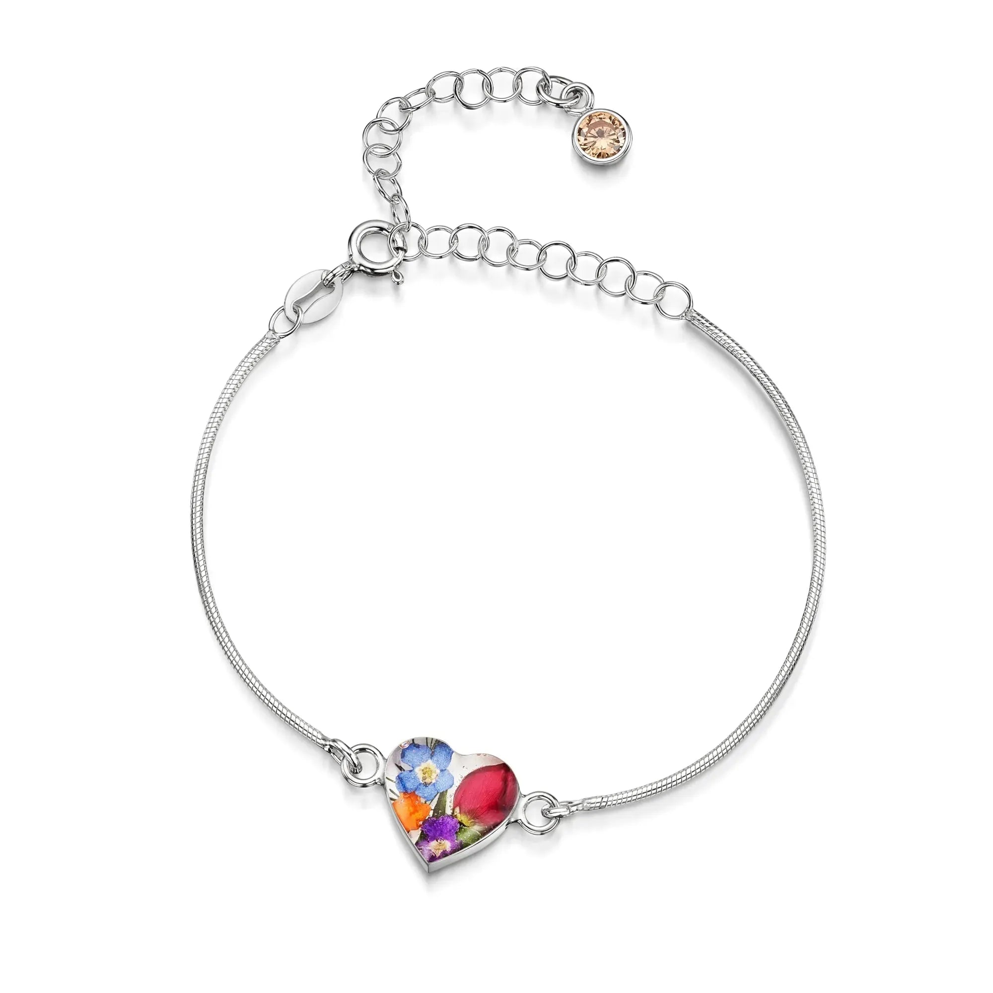 Personalized Sterling Silver Birthstone Flower Bracelets | Shrieking Violet®