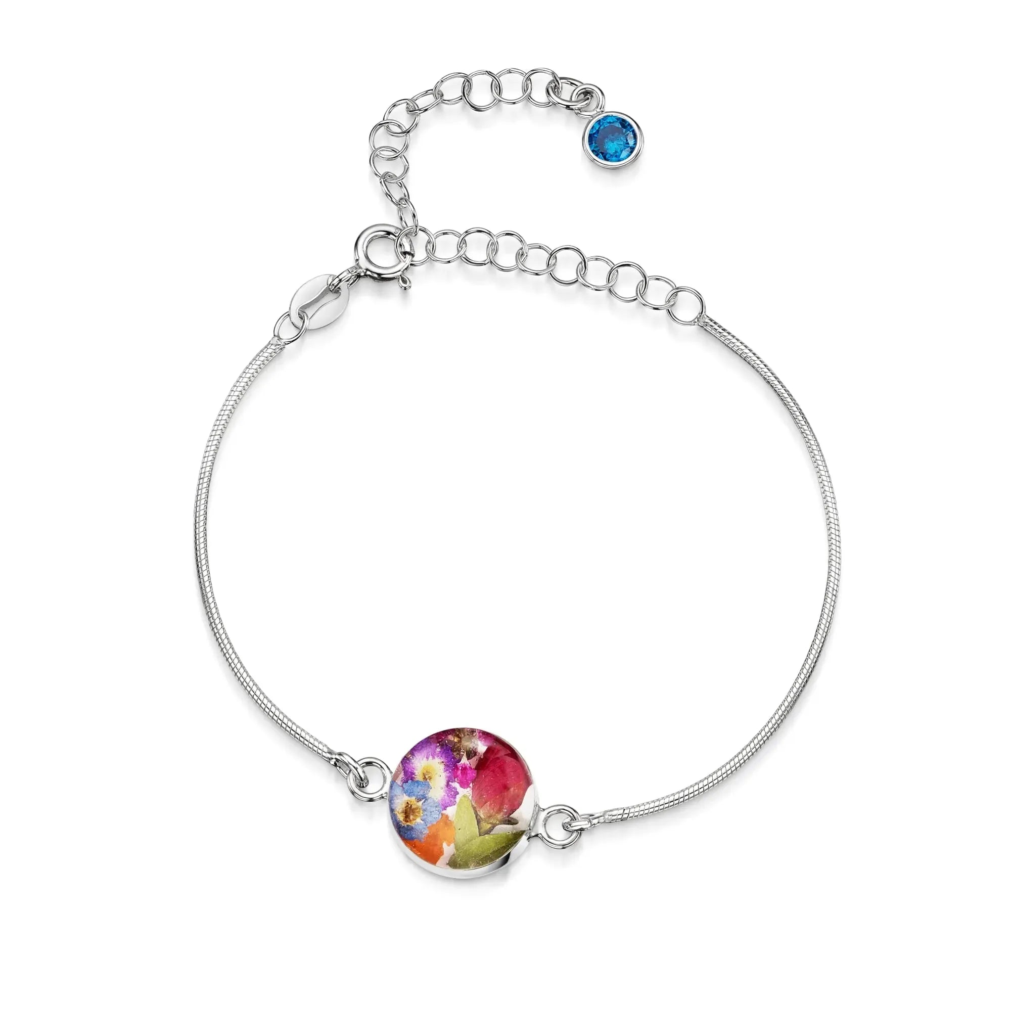 Personalized Sterling Silver Birthstone Flower Bracelets | Shrieking Violet®