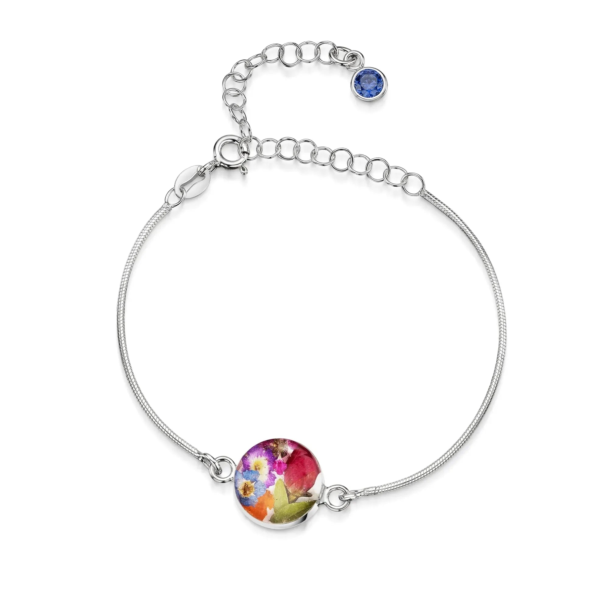 Personalized Sterling Silver Birthstone Flower Bracelets | Shrieking Violet®
