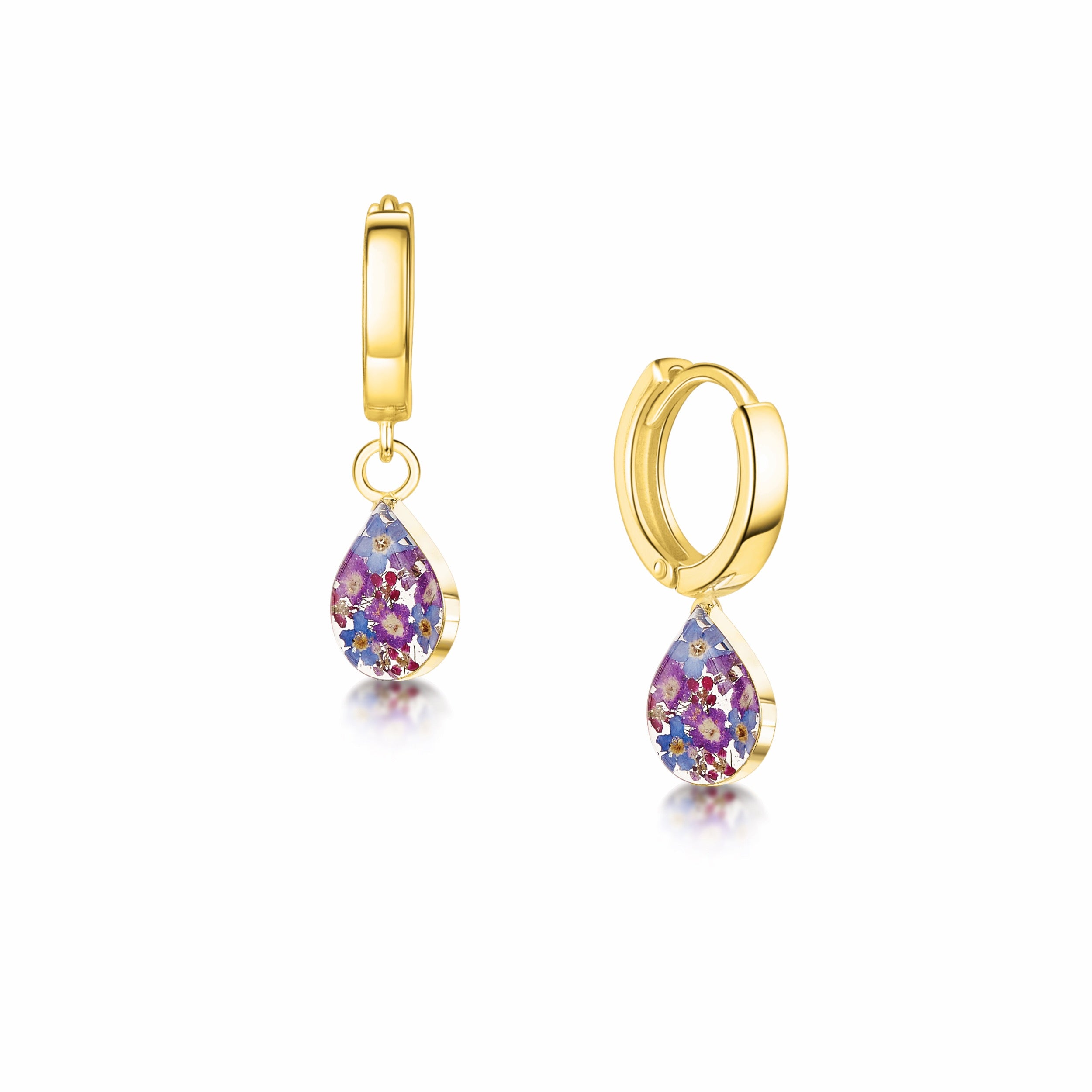Boucles d'oreilles créoles Fleurs mélangées
