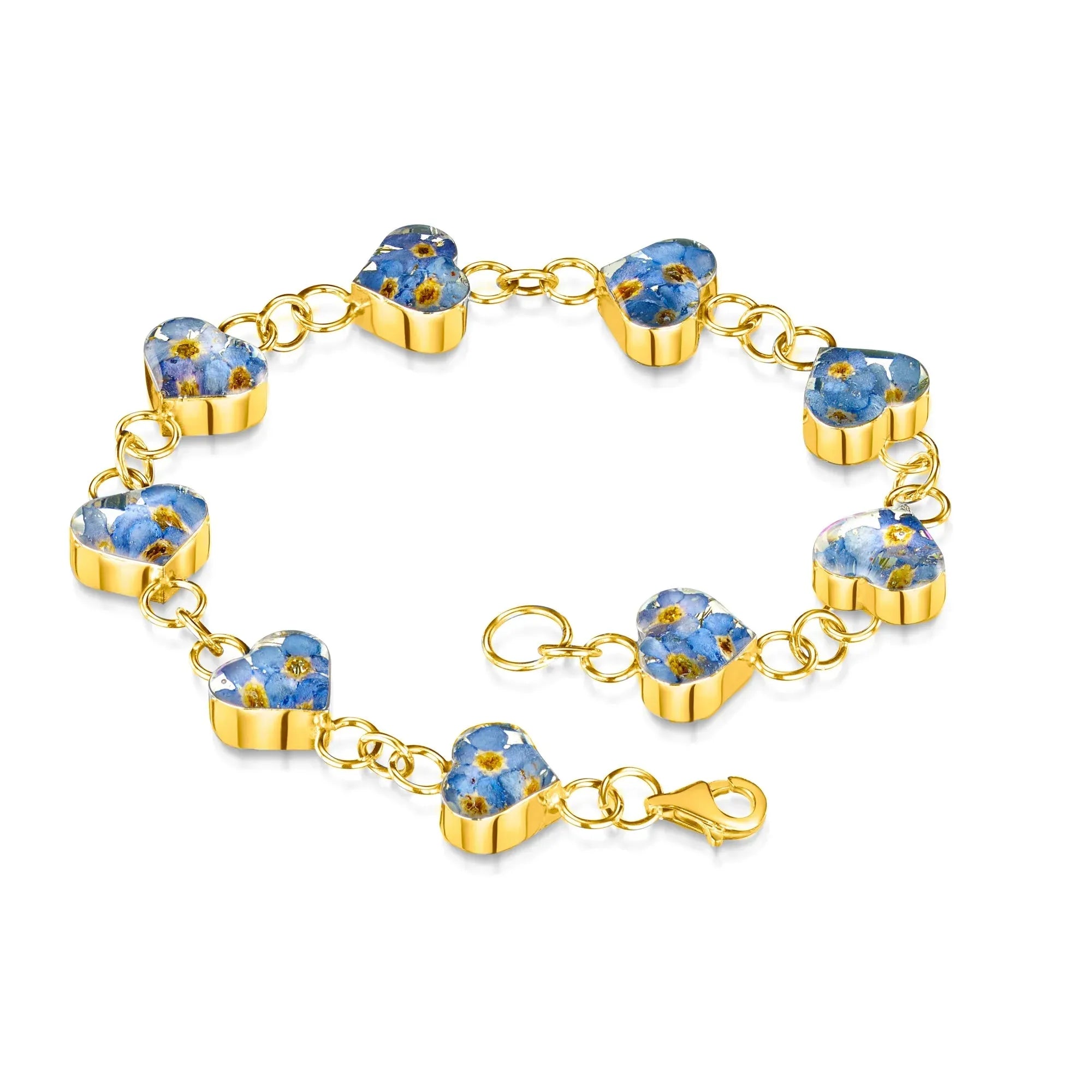 Bracelet Cœur Myosotis - Options en Argent Sterling et Plaqué Or
