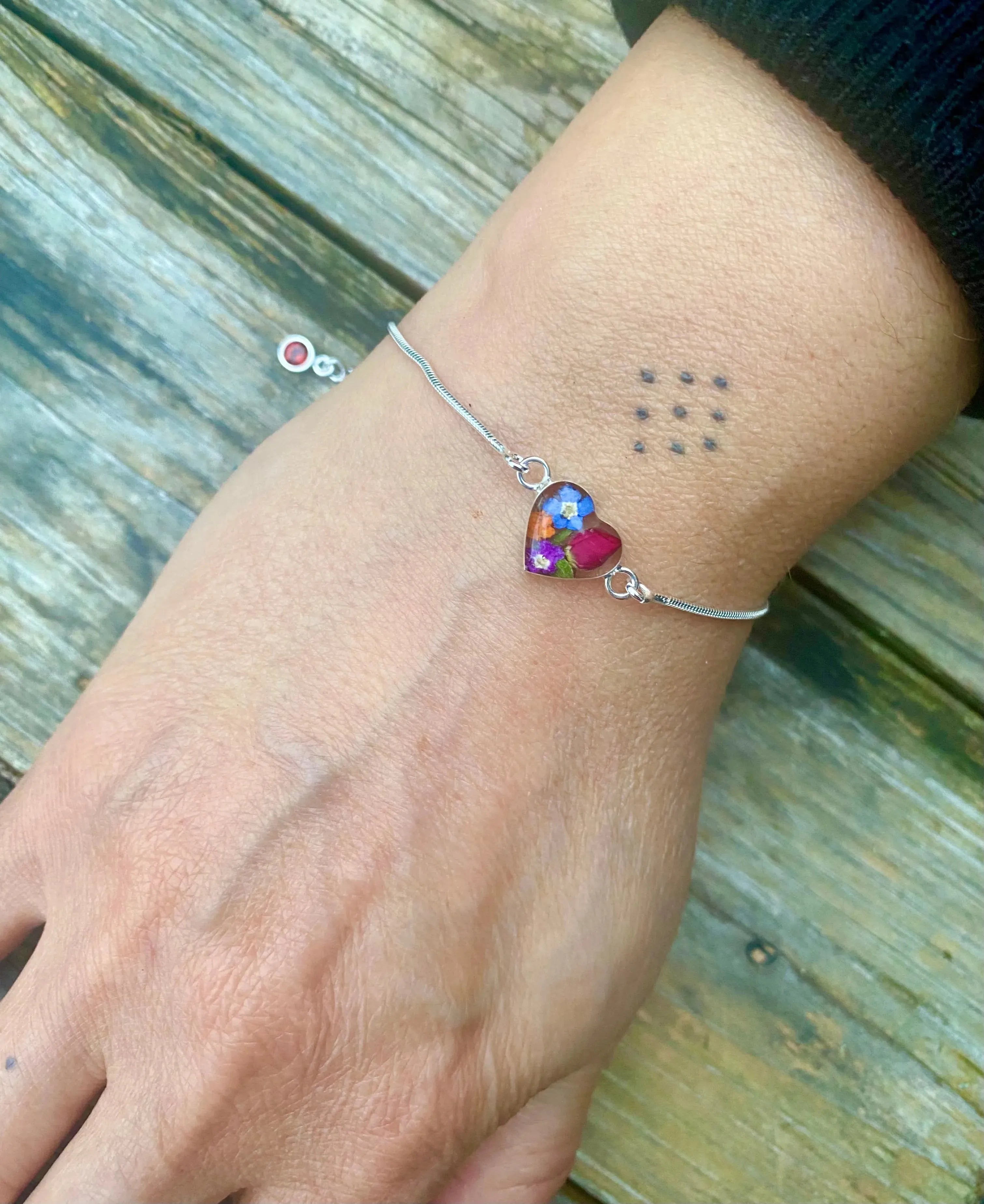Personalized Sterling Silver Birthstone Flower Bracelets | Shrieking Violet®