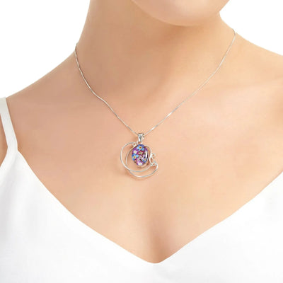Collier pendentif en argent sterling tourbillonnant avec de petites fleurs violettes par Shrieking Violet®