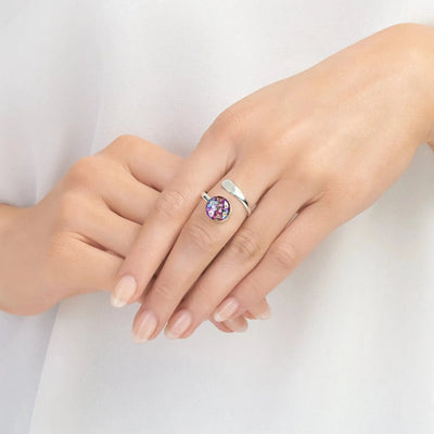 Bague ronde Purple Haze - Ajustable