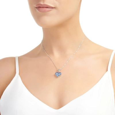 Pendentif cœur Myosotis en argent sterling - Cadeau parfait pour la fête des mères