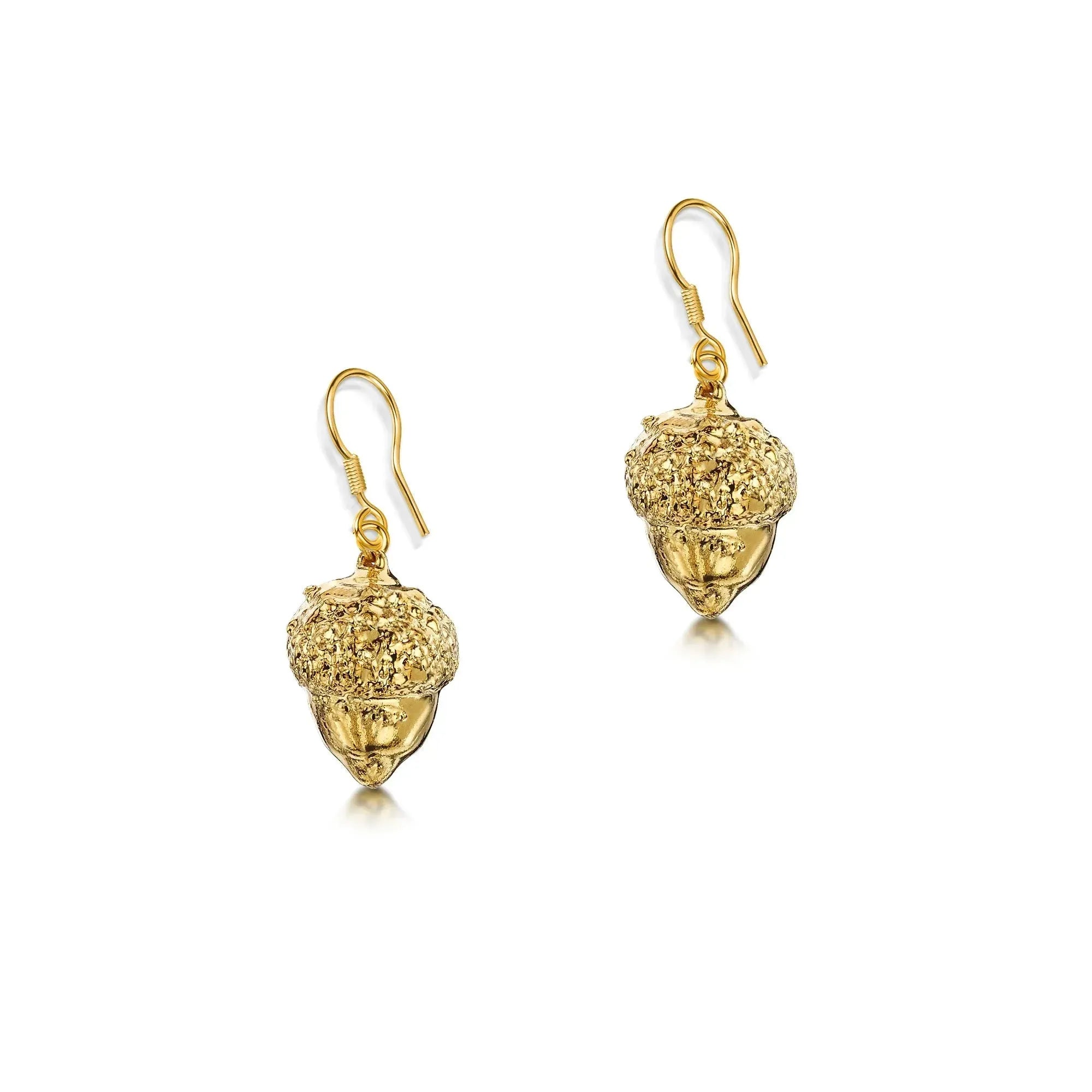 Boucles d'oreilles véritables glands plaquées or - Bijoux faits main inspirés de la nature