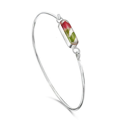 Bracelet Miniature Rose en Argent .925 – Bijoux avec Vraie Fleur