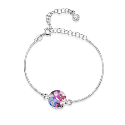 Personalized Sterling Silver Birthstone Flower Bracelets | Shrieking Violet®
