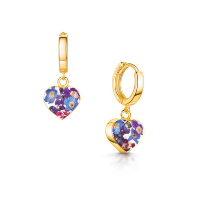 Boucles d'oreilles créoles Fleurs mélangées
