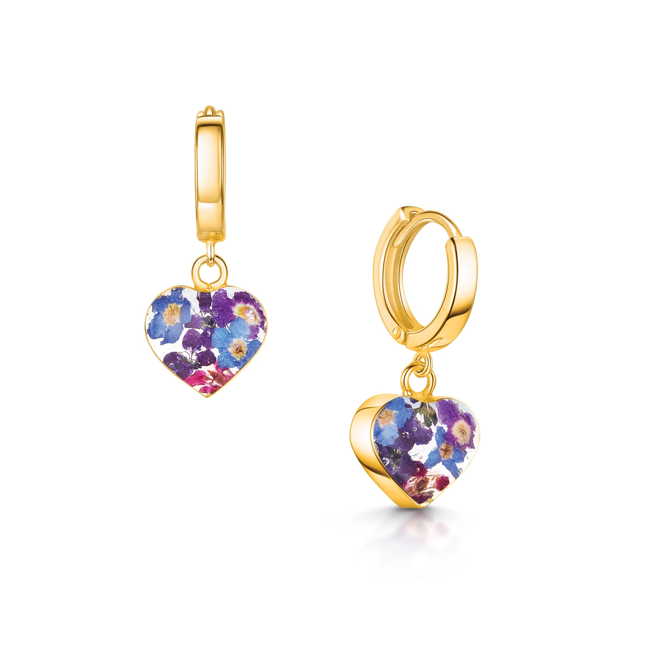 Boucles d'oreilles créoles Fleurs mélangées