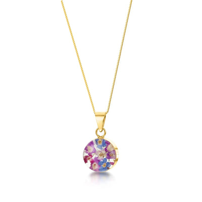 Collier Purple Haze avec pendentif rond
