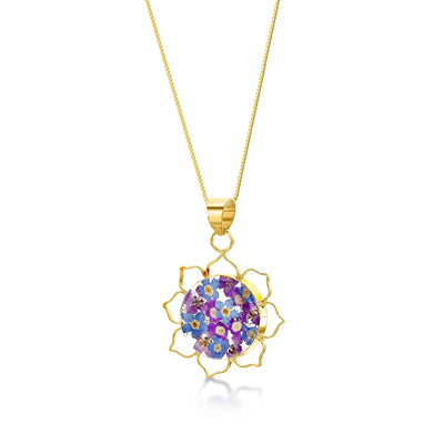 Pendentif Fleur de Lotus Purple Haze en Argent Sterling | Violette hurlante®