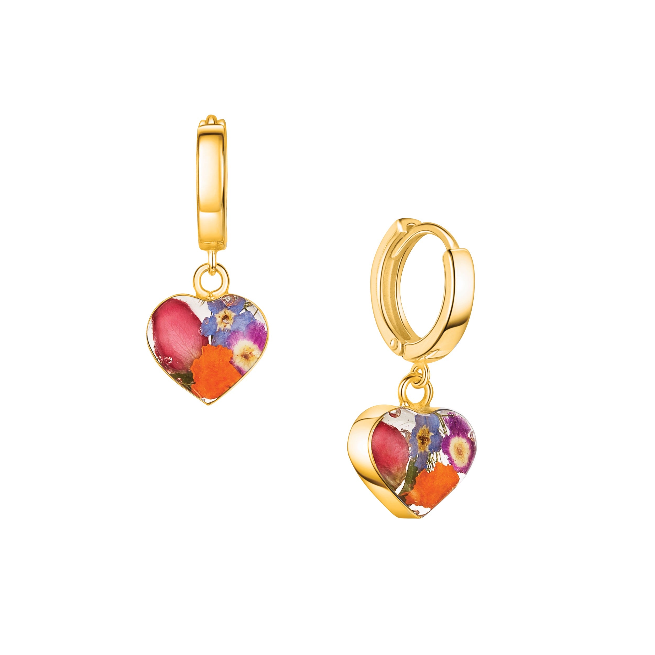 Boucles d'oreilles créoles Fleurs mélangées