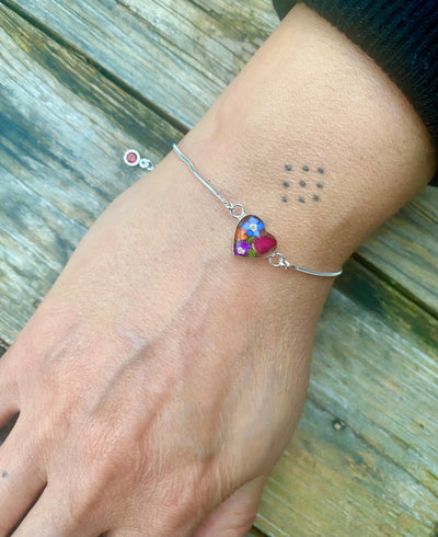Personalized Sterling Silver Birthstone Flower Bracelets | Shrieking Violet®