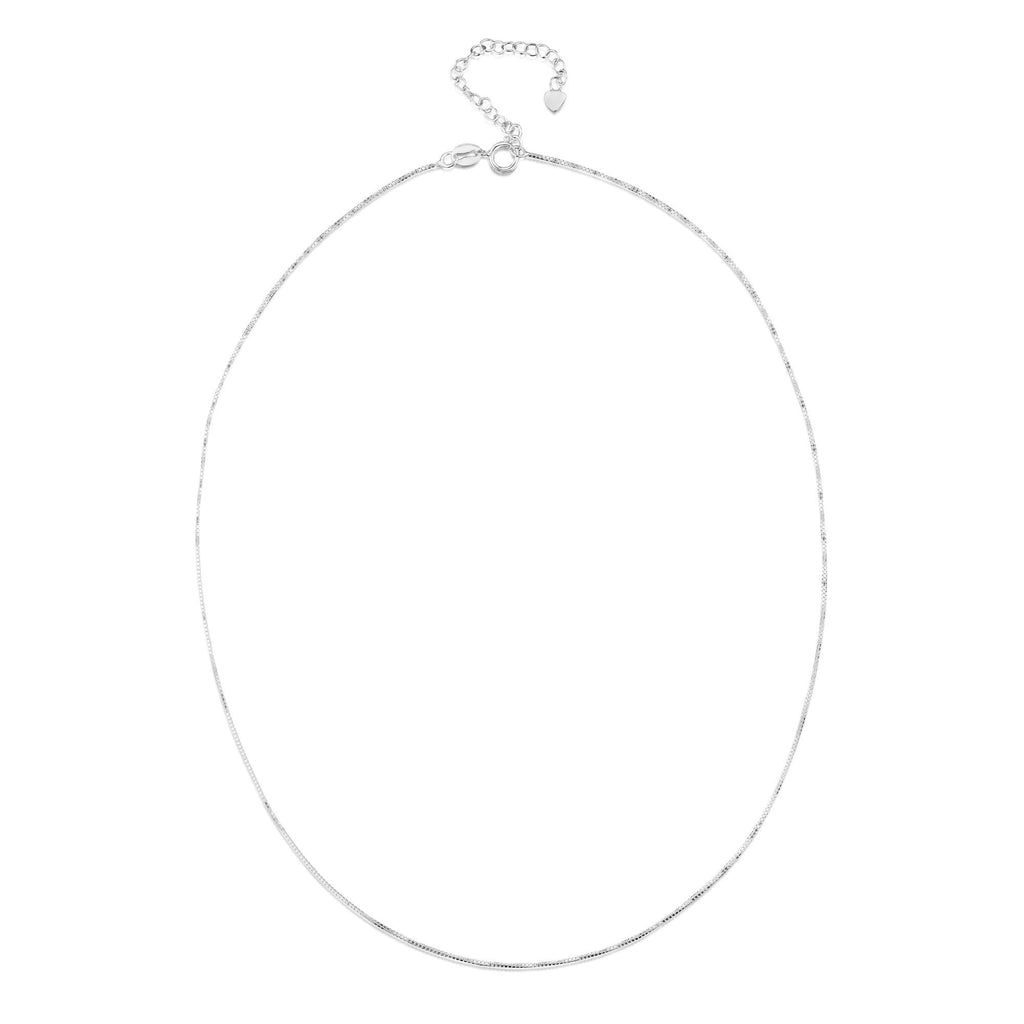 Silver Necklace - Forget-me-not- Tapered Oval