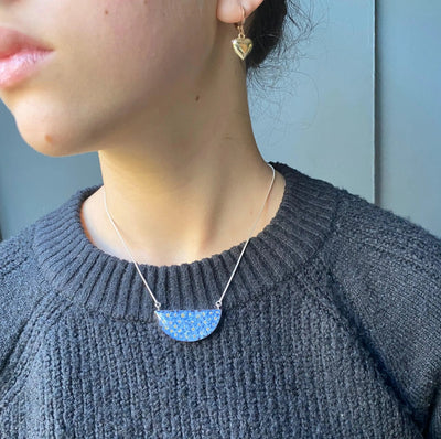 Sterling silver snake chain necklace | Forget me not | Half Moon